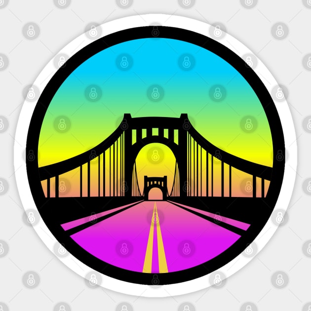 Pittsburgh bridge gradient Sticker by YinzerWave